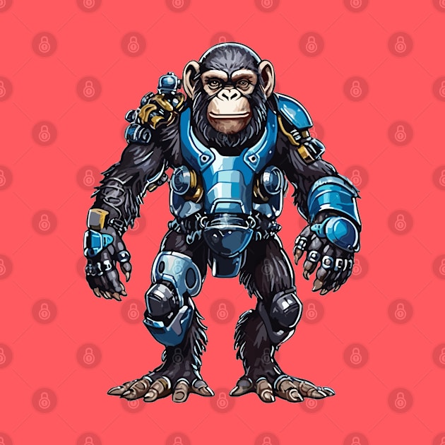 Robot Chimpanzee by Sticker Steve