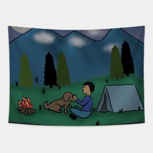 Best camping with my dog Tapestry