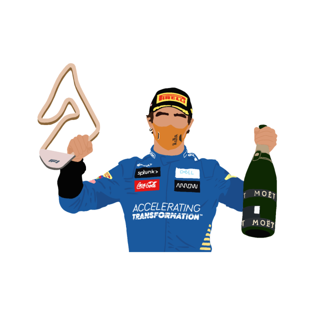 Lando Norris celebrating his podium at the 2020 Austrian Grand Prix by royaldutchness