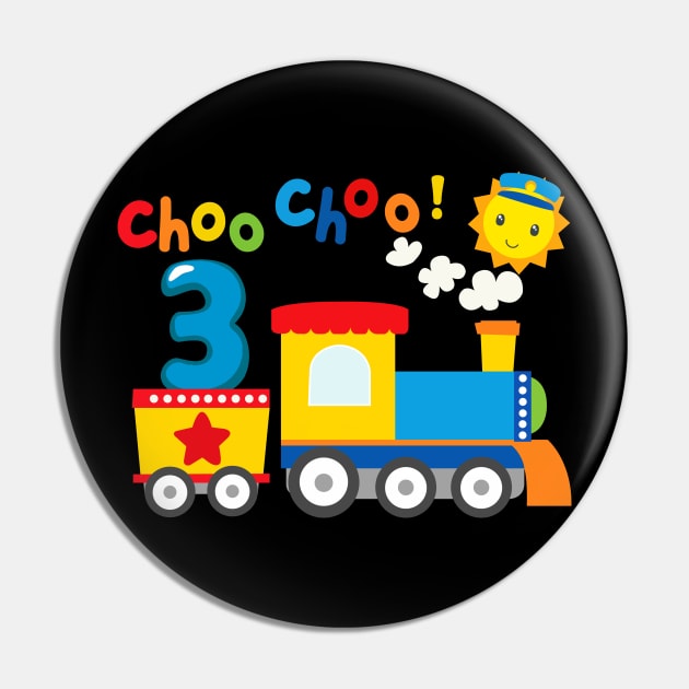 I'm 3 Birthday Boy 3rd Bday Train Car Fire Truck Pin by OHC t-shirt