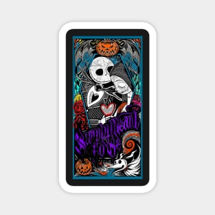 Simply Meant To Be Jack and Sally, the nightmare before Christmas, jack skellington, halloween, pumpkin king Magnet