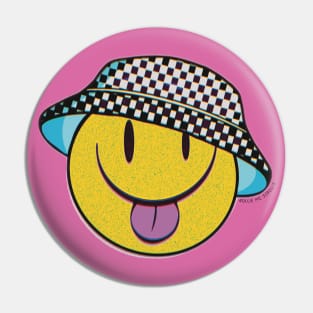 Happy Bucket Hat Friend Pin