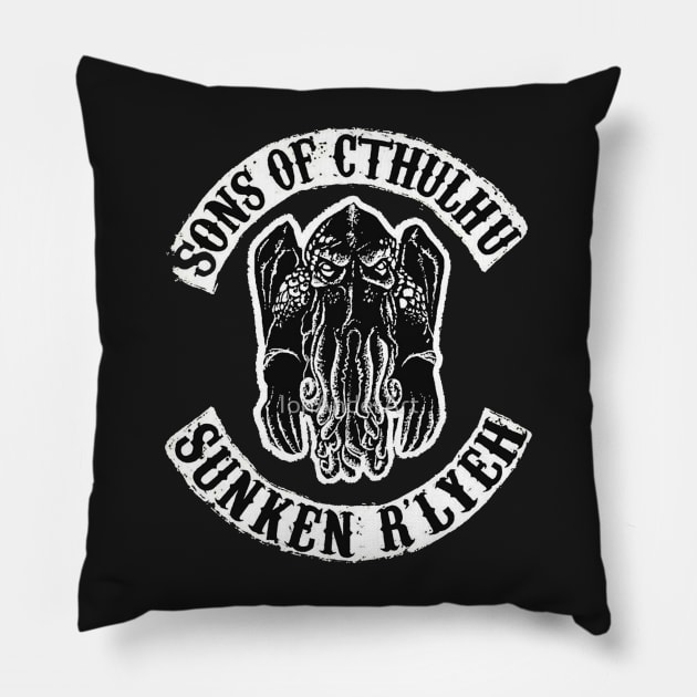 Sons of Cthulhu - Sunken R'lyeh Pillow by Edgeofnowhere