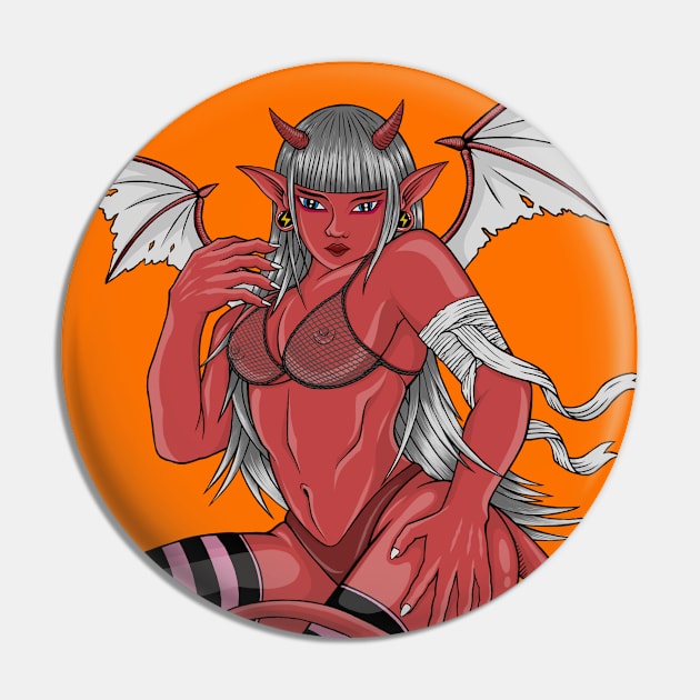 DEVIL Girl Pin by DMD Art Studio