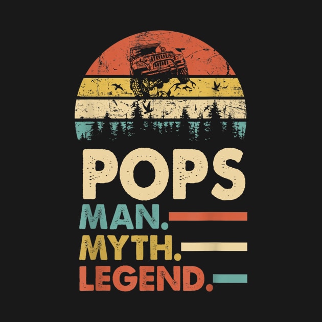 Pops Man Myth Legend Vintage Jeep For Mens Papa Father's Day Jeep gift by David Darry