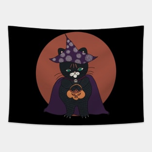 Trick or Treat with Kitty: Cat Lover's Halloween Collection Tapestry