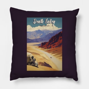 Death Valley National Park Vintage Travel  Poster Pillow