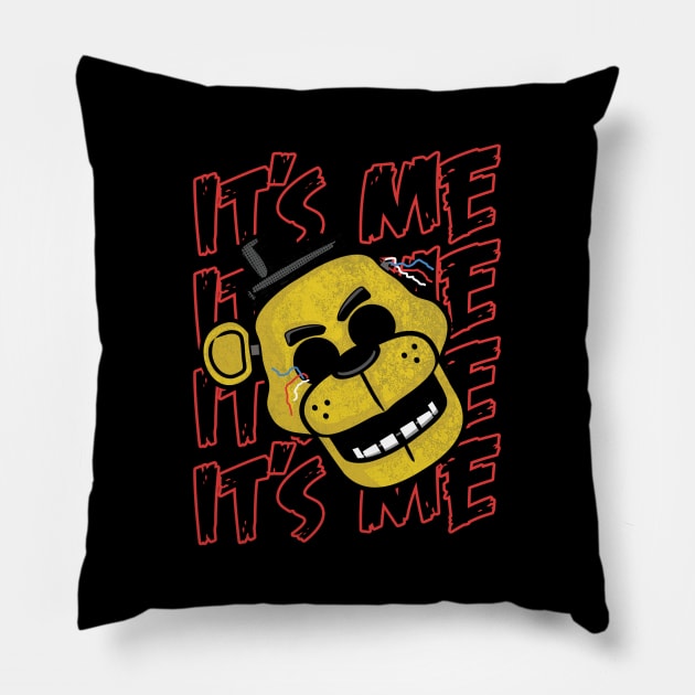 Five Nights At Freddy's It's Me Golden Freddy Pillow by DeepFriedArt