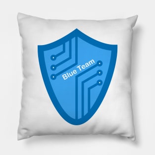 Cybersecurity Blue Team Shield Circuits Gamification Logo Pillow