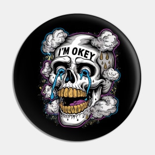 i'm okey skull Pin