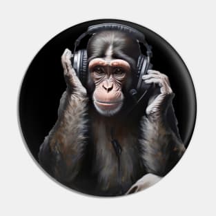 Rhythmic Reflections: DJ Monkey Thinker Pin