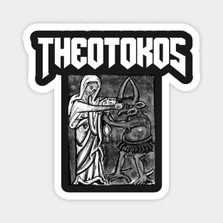 Theotokos Mary Punching The Devil Doom Parody Magnet