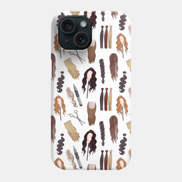 Wigs white Phone Case by Milatoo