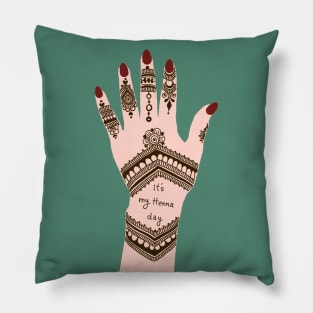 It's my Henna Day | Henna Hand Tattoo - Brown Mehendi Pillow