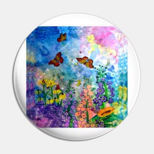 Butterfly Garden (Square) Pin