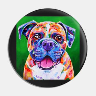 Boxer dog painting Pin