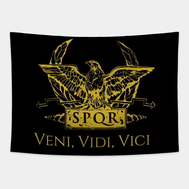 Veni Vidi Vici Julius Caesar Ancient Rome Quote Tapestry by Styr Designs