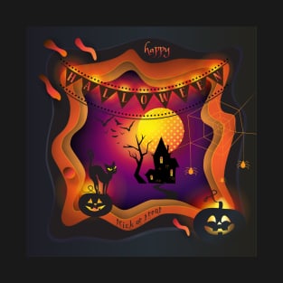 Halloween night party illustration Holiday decoration T-Shirt