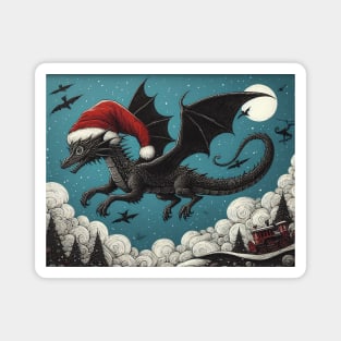 Gothic Christmas Dragon Magnet