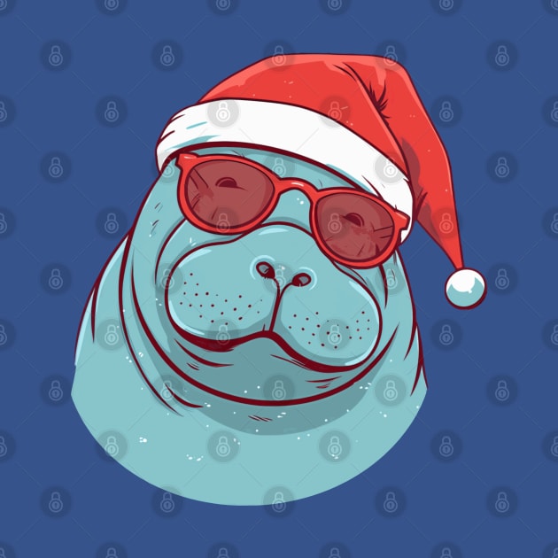 manatee in a Christmas hat by GraphGeek
