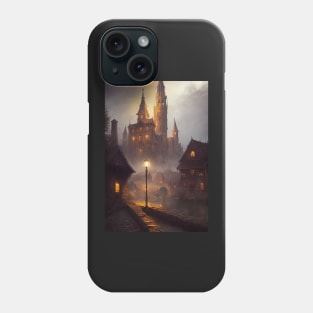 Medieval Fantasy Village at night Phone Case