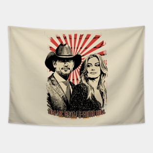 Tim McGraw and Faith Hill  Retro Vintage Aesthetic Tapestry