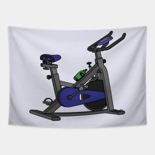 Blue Spinning Bike Tapestry