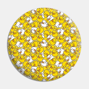 Yellow White Rubber Duck Seamless Pattern Pin