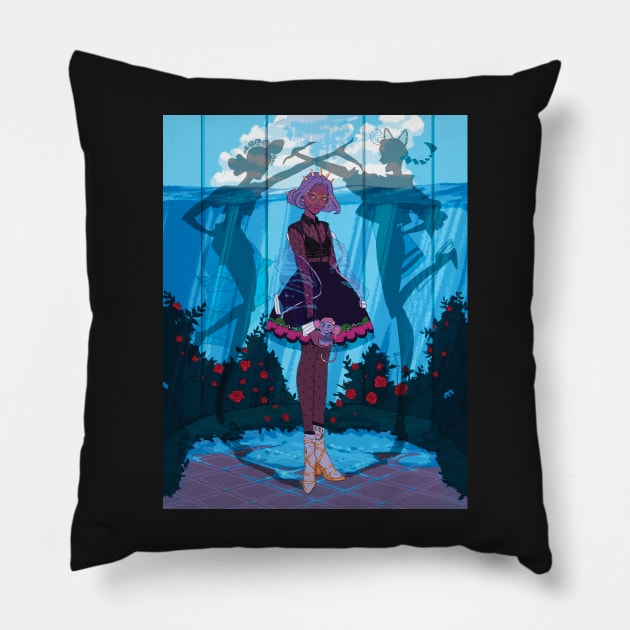 Anthy Himemiya Fashion Illustration Pillow by cesyapalmer