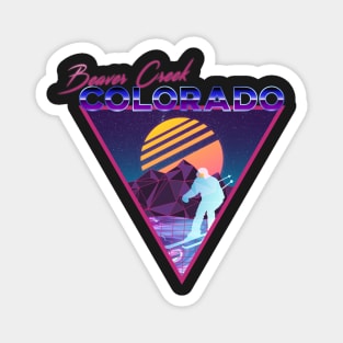 Retro Vaporwave Ski Mountain | Beaver Creek Colorado | Shirts, Stickers, and More! Magnet