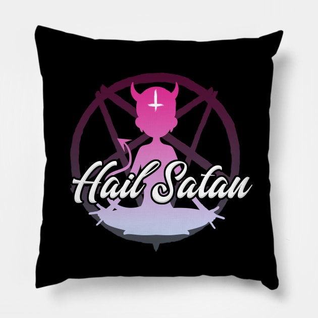 Hail Satan | Pink Yogi Print | Satanic Yoga Pillow by WearSatan