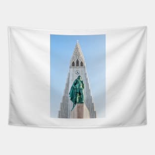 Statue of explorer Leif Erikson Tapestry