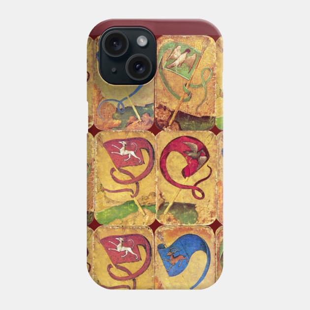 Medieval German Court Cards With Colorful Flags /Dogs,Deers,Falcons,Ducks  Edit Phone Case by BulganLumini