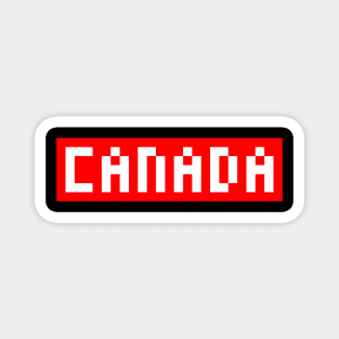 Pixel Canada White Letters on Red Magnet