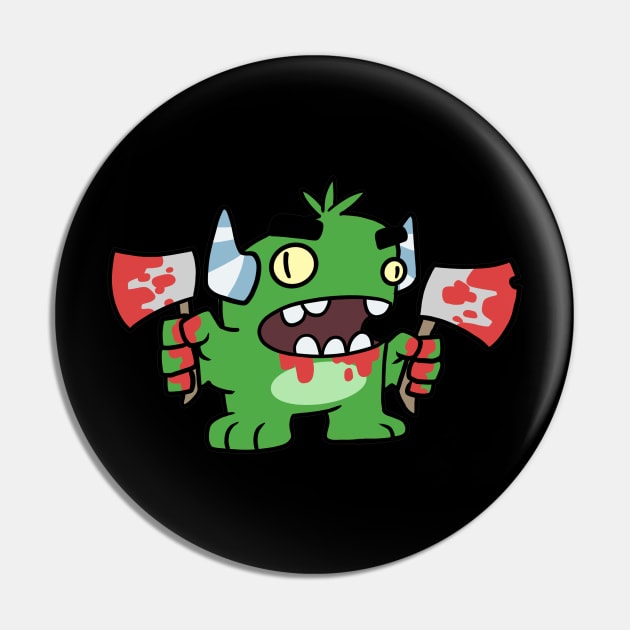 Bloody Monster Pin by Delighted Ghost Studio