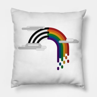 LGBT Ally Pride Flag Minimalist Drip Rainbow Design Pillow