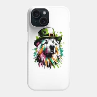 Caucasian Shepherd Dog Celebrates Saint Patrick's Day Phone Case