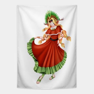 Christmas Quetzalcoatl Dress Rudes Mask 2 Tapestry