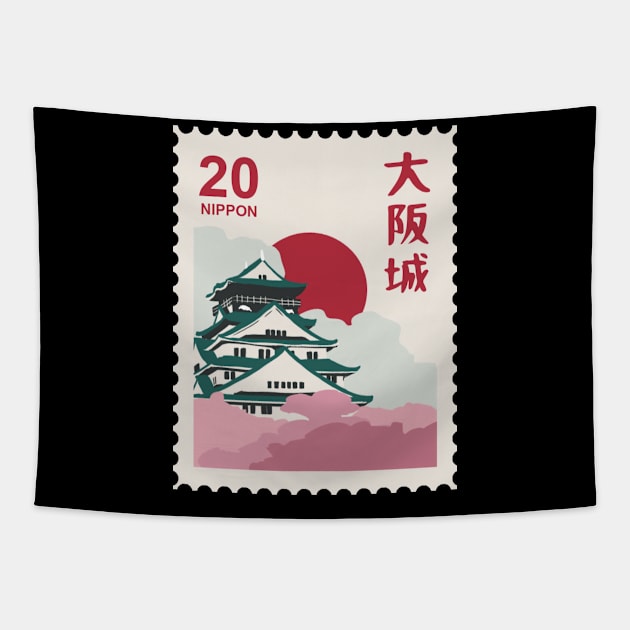 Japan temple stamp Tapestry by DesignIndex