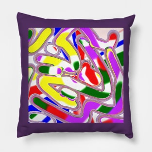 Purple, yellow and green Pillow