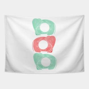 Mint and pink geometric elephants Tapestry