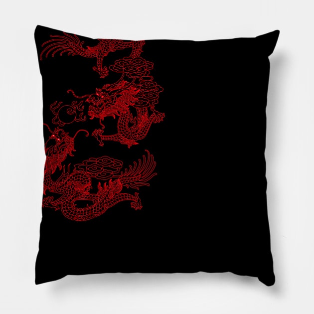 Chinese dragons Pillow by SURET