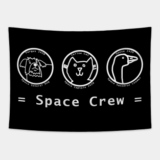 White Line Drawing Sci Fi Space Crew 2420 Tapestry