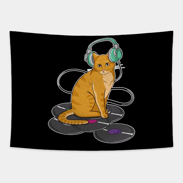 Audiophile Cat Tapestry by LetsBeginDesigns