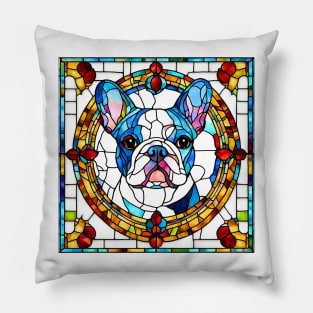 Stained Glass Frenchie Pillow