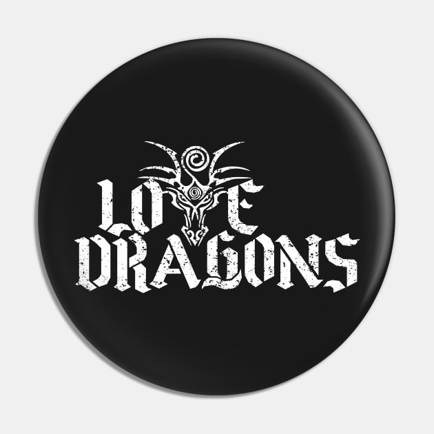 Love Dragons - white Pin by EDDArt