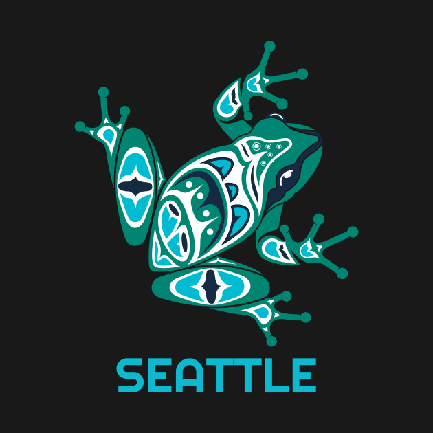 Seattle Frog Pacific Northwest Native American Indian Art by twizzler3b