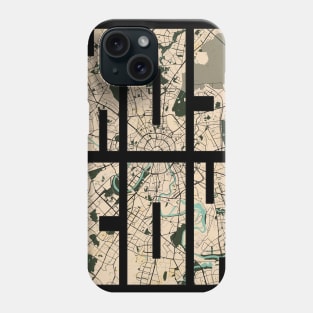 Moscow, Russia City Map Typography - Vintage Phone Case