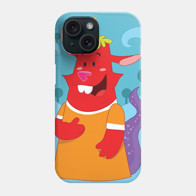 Red Wild Pig in Character Phone Case by Morphart