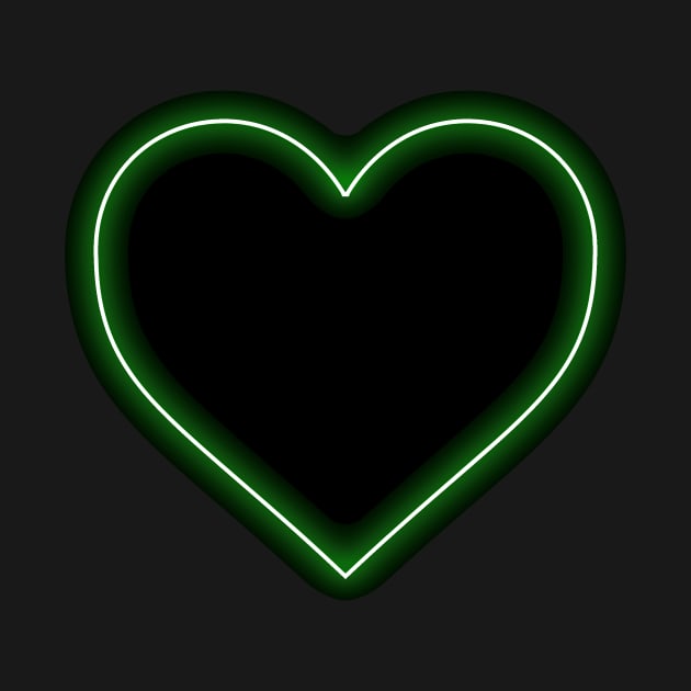 Green Neon Heart - Love Valentines by podartist